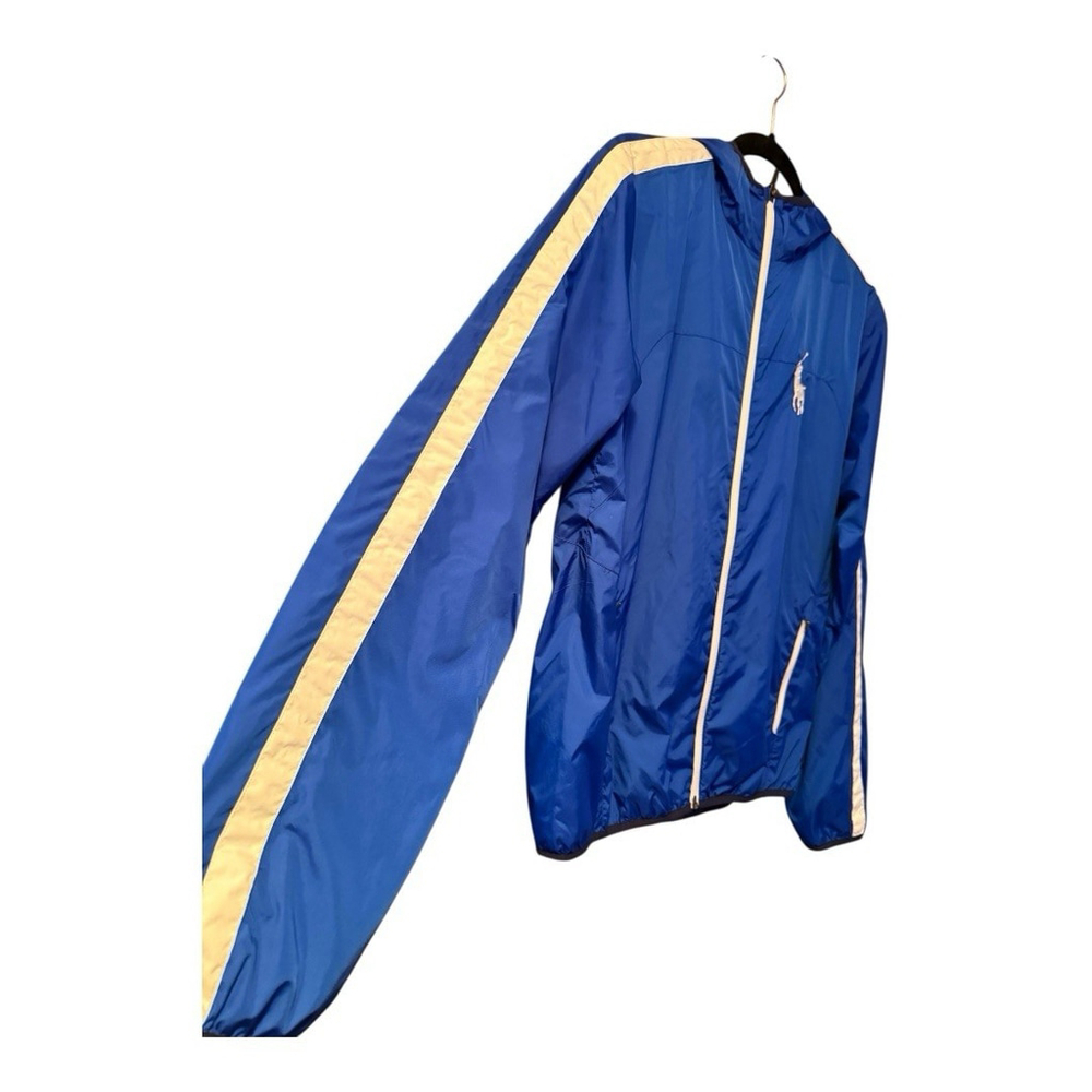 Polo Ralph Lauren RL67 Mens Small Big Pony Blue Windbreaker Jacket Zip Hoodie - Picture 2 of 9